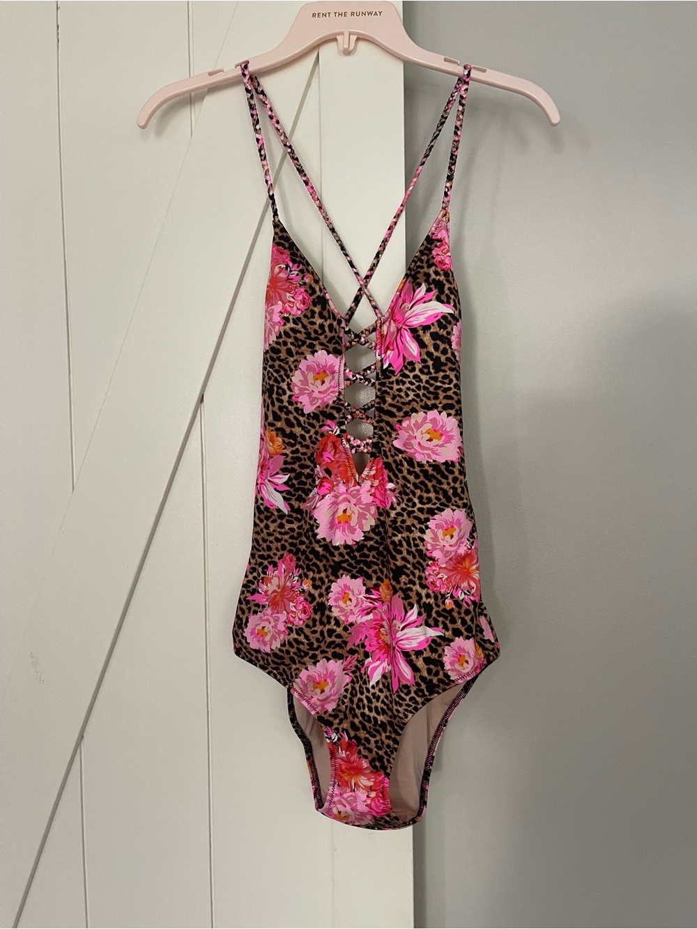 Victoria's Secret Pink Floral Leopard One-Piece Swimsuit